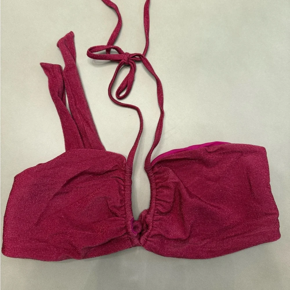 Monday Swimwear Pink and Orange Shimmer Bikini Bottom